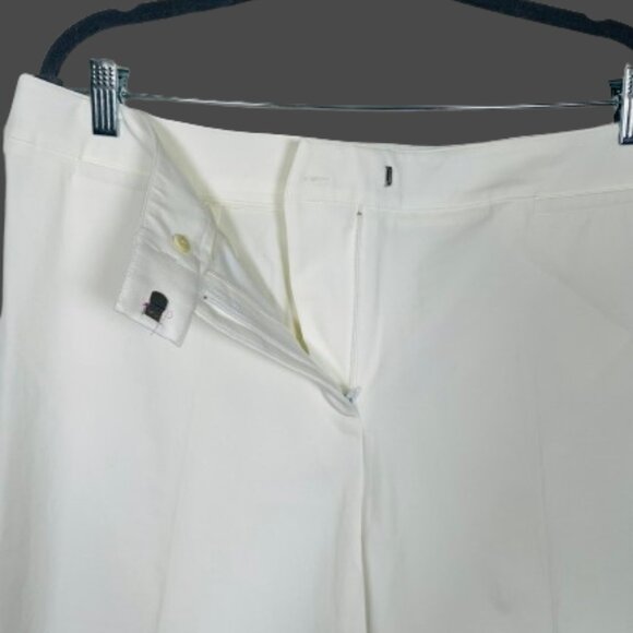 Piazza Sempione NWOT Brigirre Stretch Cotton White Cropped Pants Italy 54/US 18 - Picture 4 of 10